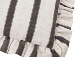 Wylder Connie Rectangular Striped Ruffle Feather Cushion - Chocolate - thumbnail 3