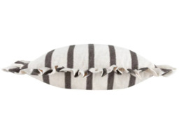 Wylder Connie Rectangular Striped Ruffle Feather Cushion - Chocolate - thumbnail 4