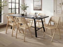 LPD Louie Black Dining Table With Ashton Dining Chairs Natural Table & 4 Chairs - thumbnail 2