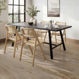 LPD Louie Black Dining Table With Ashton Dining Chairs Natural Table & 4 Chairs - thumbnail 1