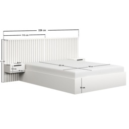 SOLACE+CO Taylor Double Hotel Ottoman Bed with Side Tables White - thumbnail 6