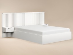 SOLACE+CO Taylor Double Hotel Ottoman Bed with Side Tables White - thumbnail 4
