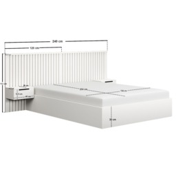 SOLACE+CO Taylor Double Hotel Ottoman Bed with Side Tables White - thumbnail 7