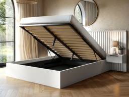 SOLACE+CO Taylor Double Hotel Ottoman Bed with Side Tables White - thumbnail 2