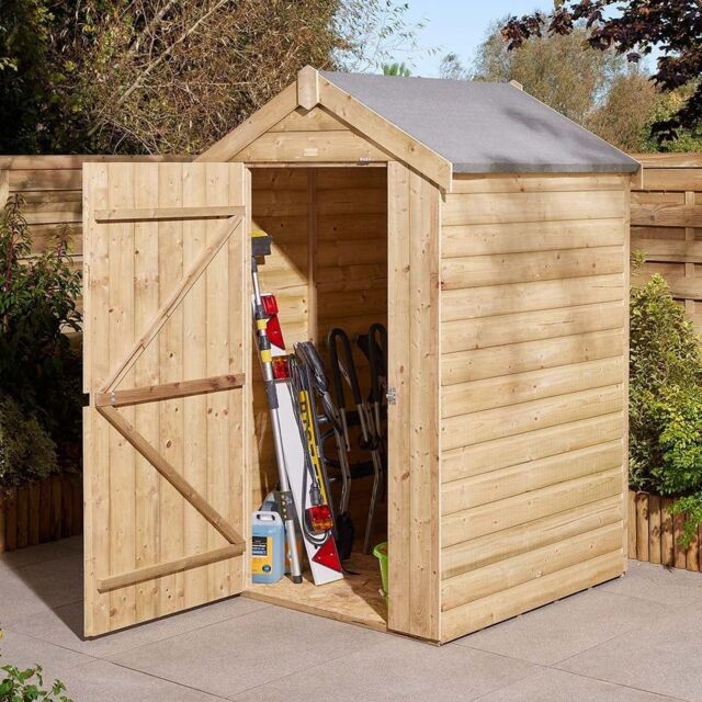 Rowlinson Shiplap Apex Shed Single Door 4x4cm - image 1