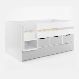 Flair Lars Low Cabin Bed with Trundle White & Grey - thumbnail 5