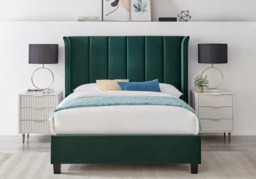 Limelight Polaris Recycle Fabric Bed Frame-Emerald Green-Kingsize - thumbnail 2