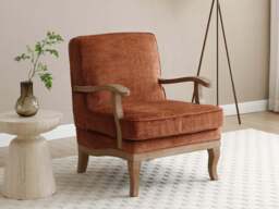 Kyoto Colwell Upholstered Accent Chair with Curved Arms Distressed Terracotta
