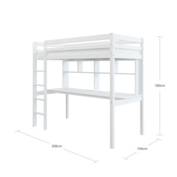 Thuka Hit 10 Single High Sleeper Loft Bed with Desk White - thumbnail 7