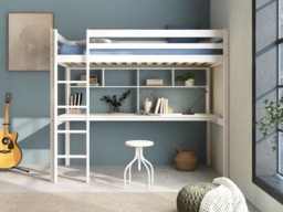 Thuka Hit 10 Single High Sleeper Loft Bed with Desk White - thumbnail 3