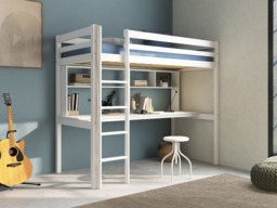 Thuka Hit 10 Single High Sleeper Loft Bed with Desk White - thumbnail 2