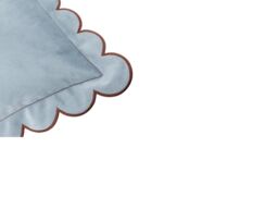 Furn Lil Scallop 45 x 45cm Velvet Cushion Polyester-Blue - thumbnail 4