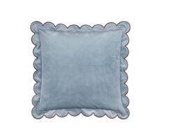 Furn Lil Scallop 45 x 45cm Velvet Cushion Polyester-Blue - thumbnail 2