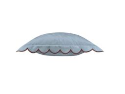 Furn Lil Scallop 45 x 45cm Velvet Cushion Polyester-Blue - thumbnail 3