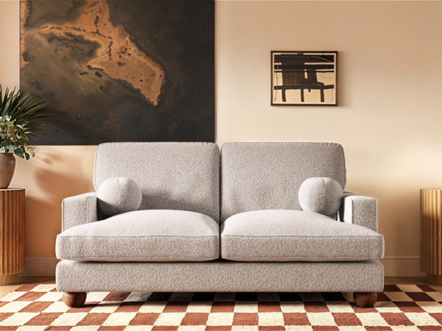 SOLACE+CO Addison 2 Seater Sofa Beige Boucle - image 1