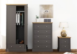 LPD Devon Charcoal & Oak 5 Drawer Chest - thumbnail 2