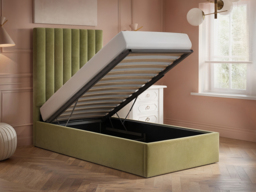 Flair Everley Single Ottoman Bed Green Velvet - thumbnail 2
