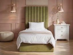 Flair Everley Single Ottoman Bed Green Velvet - thumbnail 3