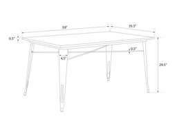 Dorel Fusion Rectangular Dining Table-Black - thumbnail 5