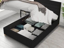 Aspire Kelly Ottoman Bed Malham Weave Ebony - Kingsize - thumbnail 4