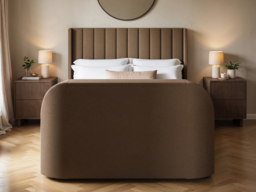 Flair Fallon TV Side Lift Ottoman Bed Brown Chenille Kingsize - thumbnail 4
