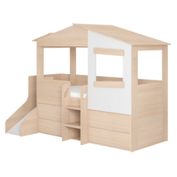 Flair Dreamland House Mid Sleeper with Slide & Storage White and Oak - thumbnail 6