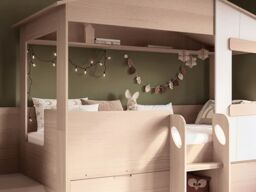 Flair Dreamland House Mid Sleeper with Slide & Storage White and Oak - thumbnail 3