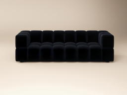 SOLACE+CO Jenson 4 Seater Cloud Bubble Sofa Black Velvet - thumbnail 4