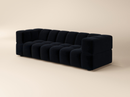 SOLACE+CO Jenson 4 Seater Cloud Bubble Sofa Black Velvet - thumbnail 3