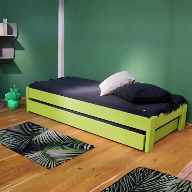 Mathy by Bols Paul Single Bed Frame-Apple Green - image 1