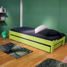 Mathy by Bols Paul Single Bed Frame-Apple Green - thumbnail 1