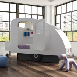 Mathy by Bols Caravan Single Bed Frame with Pull-Out Drawer - thumbnail 1