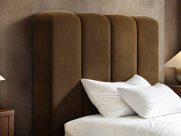 SOLACE+CO Emilie Single Ribbed Ottoman Bed Brown Velvet - thumbnail 4