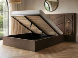 Flair Alice Hotel Ottoman Bed Double Brown Chenille - thumbnail 3