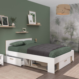 Parisot Dream White Double Bed Frame with Storage Underneath - thumbnail 1