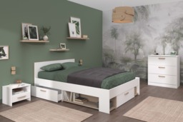 Parisot Dream White Double Bed Frame with Storage Underneath - thumbnail 2