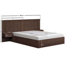 SOLACE+CO Taylor Double Hotel Ottoman Bed with Side Tables Walnut - thumbnail 6