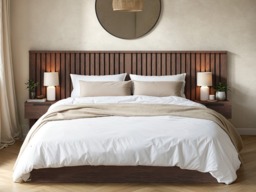 SOLACE+CO Taylor Double Hotel Ottoman Bed with Side Tables Walnut - thumbnail 2