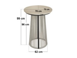 SOLACE+CO Hana Round Table & Set of 2 Lita Chairs Garden Bar Set Dark Brown - thumbnail 6