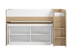 Flair Aiden Kids Cabin Bed with Desk & Storage White & Oak - thumbnail 5
