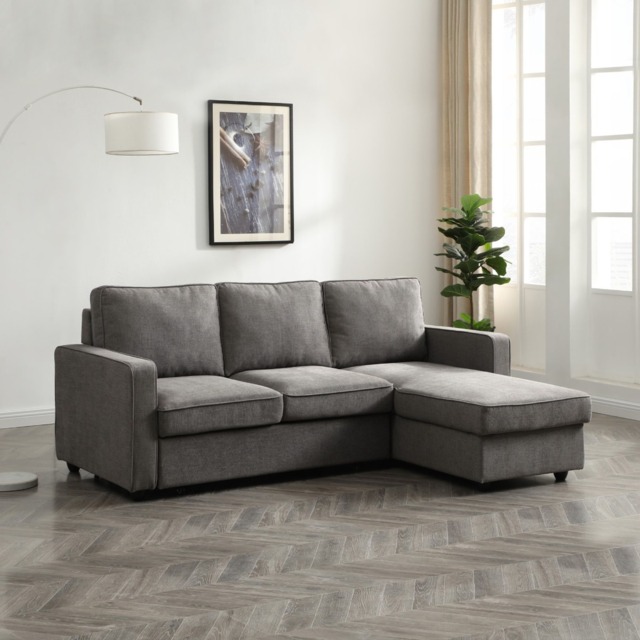 Firbank Corner Sofa Bed - Typhon Grey Textured Weave - image 1