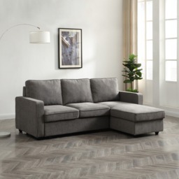 Firbank Corner Sofa Bed - Typhon Grey Textured Weave - thumbnail 1