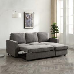 Firbank Corner Sofa Bed - Typhon Grey Textured Weave - thumbnail 2
