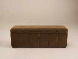 SOLACE+CO Emilie Ottoman Blanket Box Brown Velvet - thumbnail 7