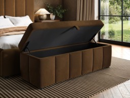 SOLACE+CO Emilie Ottoman Blanket Box Brown Velvet - thumbnail 2