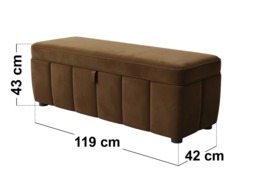 SOLACE+CO Emilie Ottoman Blanket Box Brown Velvet - thumbnail 4