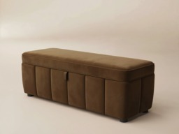 SOLACE+CO Emilie Ottoman Blanket Box Brown Velvet - thumbnail 6