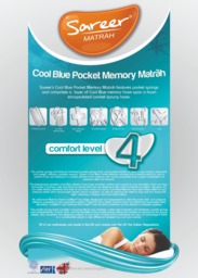 Sareer Cool Blue Memory Pocket Mattress -Double - thumbnail 4