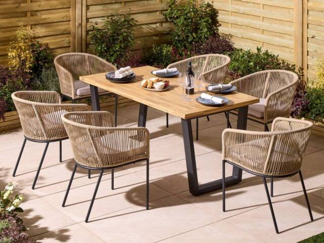 Rowlinson Oslo 6 Seat Dining Set with 160cm Table - image 1