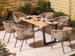 Rowlinson Oslo 6 Seat Dining Set with 160cm Table - thumbnail 1